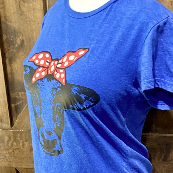 Blue Highland Heifer Short Sleeve Tee Sz M - Picture 10 of 14